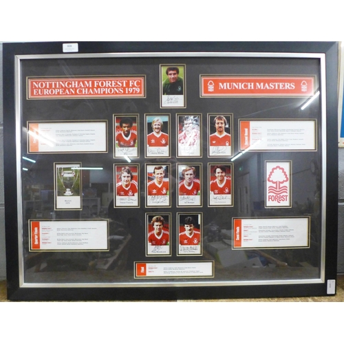808 - Nottingham Forest, framed and mounted picture of the starting eleven from the 1979 European Cup Fina...