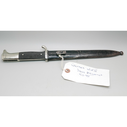 831 - A German WWII dress bayonet K598