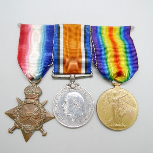 862 - Three WWI medals; Victory medal to 159319 Gnr. E.G. James RA, a British War Medal to K. 1270 J. Jeve... 