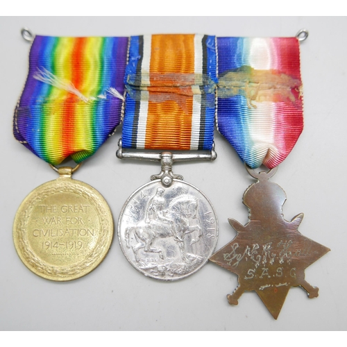 862 - Three WWI medals; Victory medal to 159319 Gnr. E.G. James RA, a British War Medal to K. 1270 J. Jeve... 