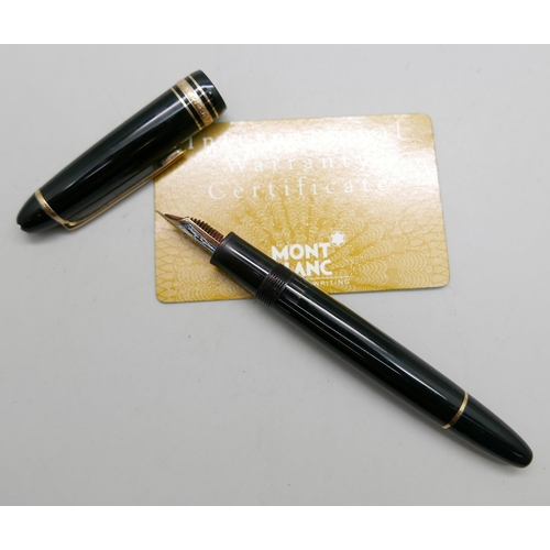 912 - A Montblanc Meistertuck No.146 fountain pen with 14ct gold nib, EC110011, with a warranty card dated... 