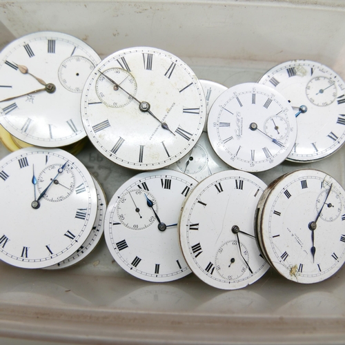 935 - Pocket watch movements including E.J. Dent (missing dial)