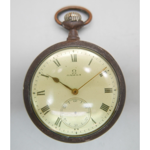 949 - An Omega pocket watch, lacking second hand