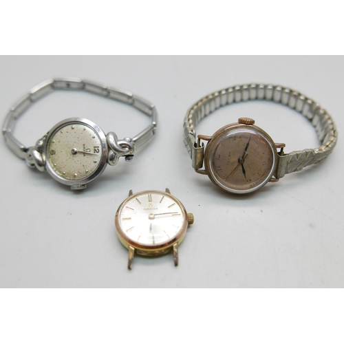 960 - Three lady's Omega wristwatches, a/f