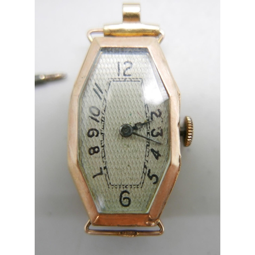 963 - A lady's 18ct gold cased Pryngep wristwatch, weight of case with movement 11.5g, 24mm case, bracelet... 