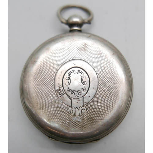 964 - A silver pocket watch, Birmingham 1884