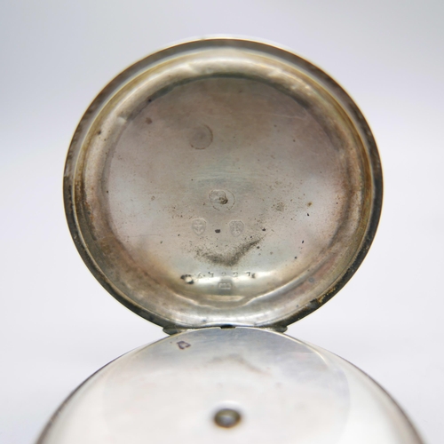 964 - A silver pocket watch, Birmingham 1884