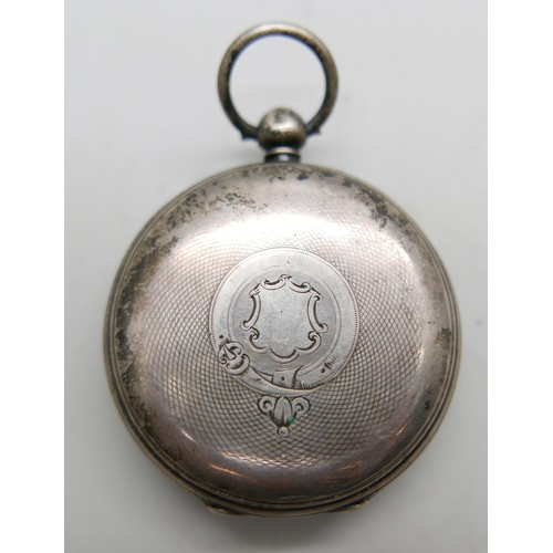 965 - A silver pocket watch, London 1857