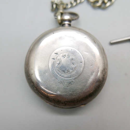 967 - A silver cased pocket watch, Fattorini & Sons, Bradford, non magnetic lever movement with a graduate... 