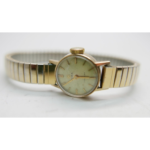 970 - A lady's 9ct gold cased Cyma Cymaflex wristwatch