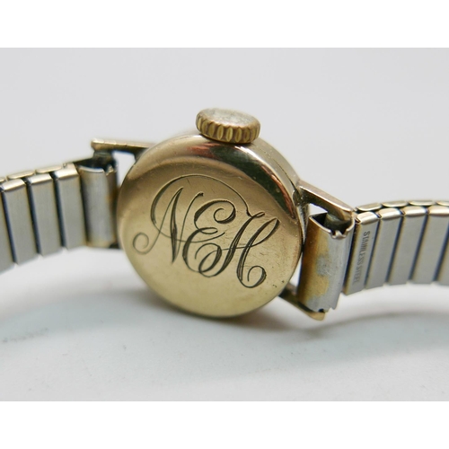 970 - A lady's 9ct gold cased Cyma Cymaflex wristwatch