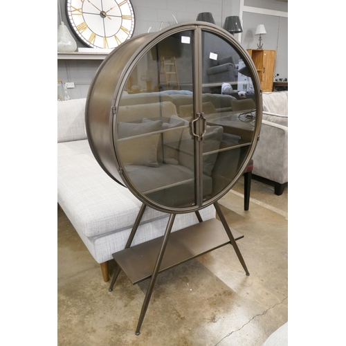 1301 - A circular glazed display cabinet