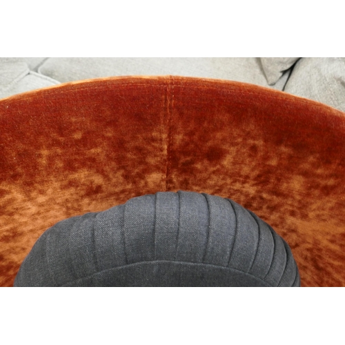 1302 - A rust velvet side chair