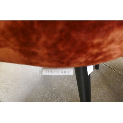 1302 - A rust velvet side chair