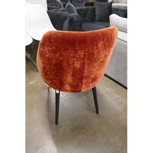 1302 - A rust velvet side chair