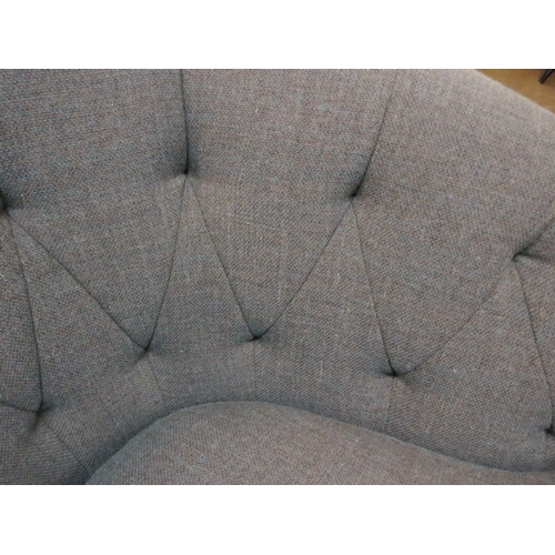 1305 - A grey upholstered buttoned armchair