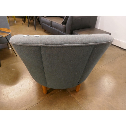 1305 - A grey upholstered buttoned armchair