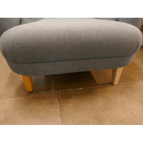 1305 - A grey upholstered buttoned armchair