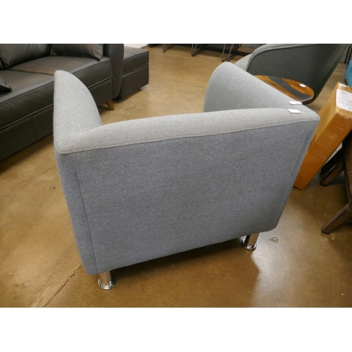 1307 - A grey upholstered armchair