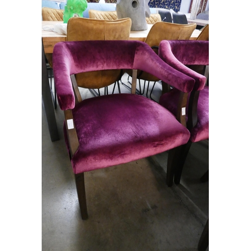 1334 - A set of three ruby red side chairs