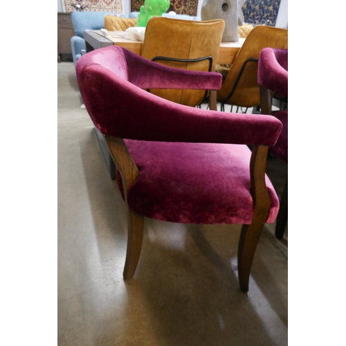 1334 - A set of three ruby red side chairs