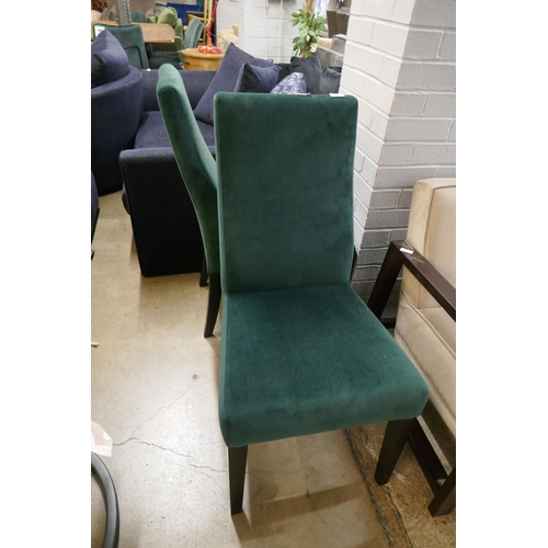 1386 - A pair of green upholstered side chairs