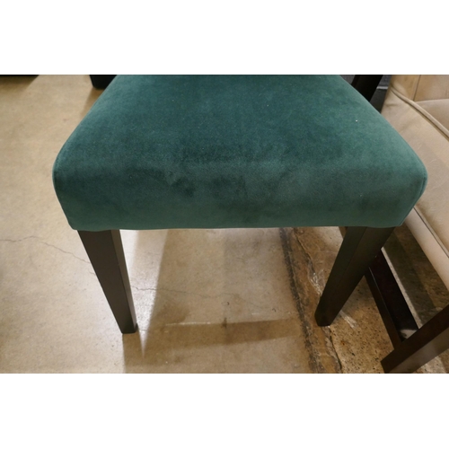 1386 - A pair of green upholstered side chairs