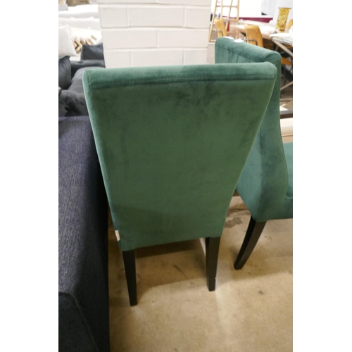 1386 - A pair of green upholstered side chairs