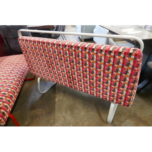 1400 - A metal framed bus style two seater sofa