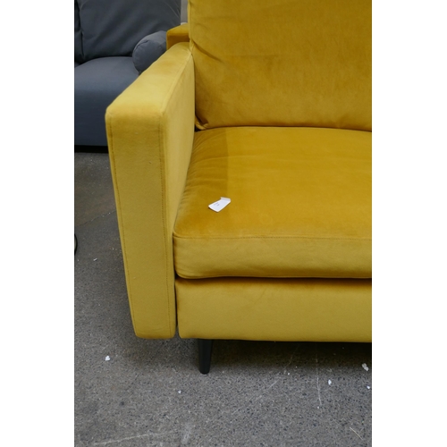 1448 - A turmeric velvet two seater sofa