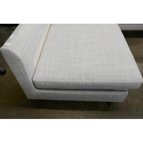 1490 - A mink/grey upholstered corner sofa - missing cushions and legs