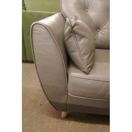 1496 - A Hoxton grey leather love seat RRP £1539