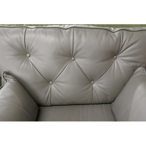 1496 - A Hoxton grey leather love seat RRP £1539