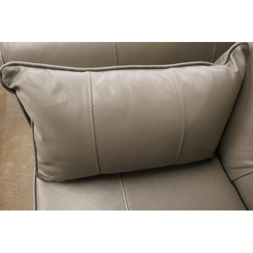 1496 - A Hoxton grey leather love seat RRP £1539