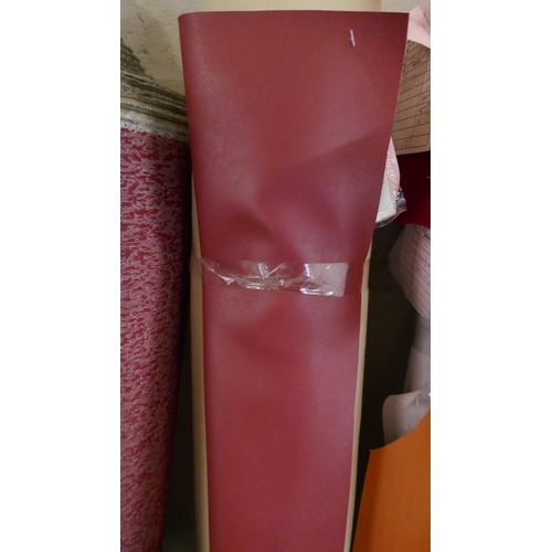 Red vinyl upholstery fabric part roll