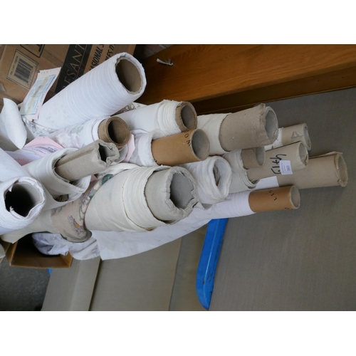 1592 - A large quantity of upholstery fabric part rolls and roll ends