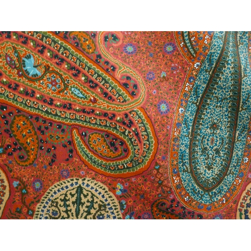 1598 - Mulberry Paisley upholstery fabric roll end 2m