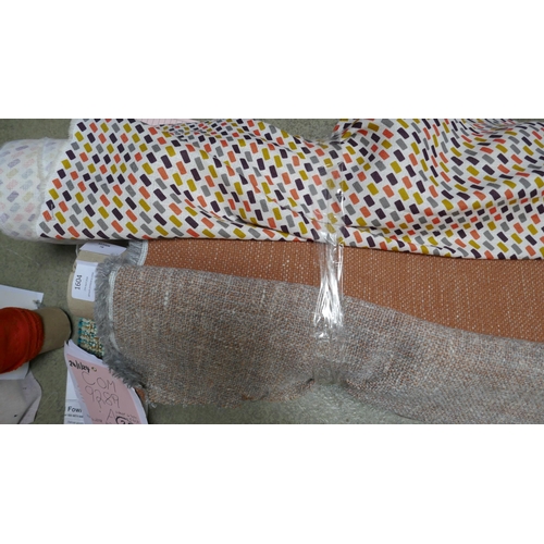 1604 - Four upholstery fabric part rolls