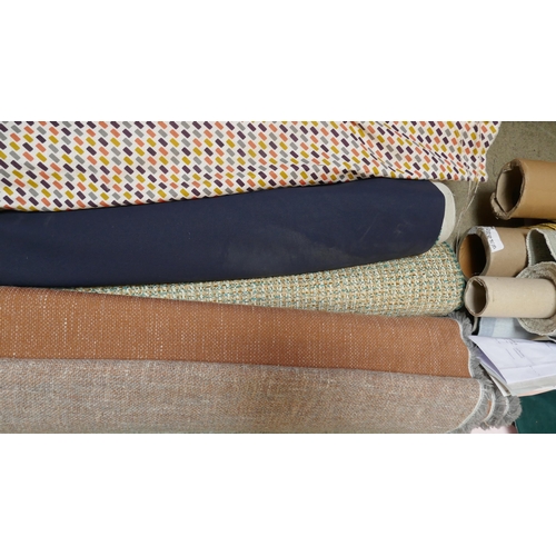 1604 - Four upholstery fabric part rolls