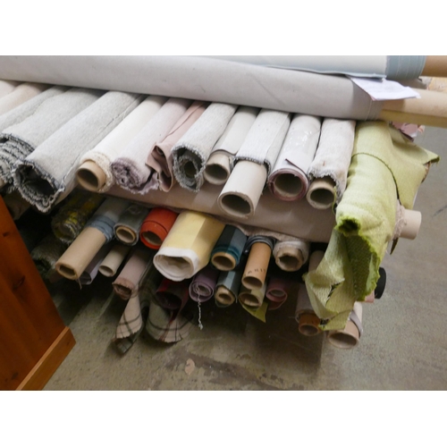 1612 - A pallet of upholstery fabric part rolls and roll ends