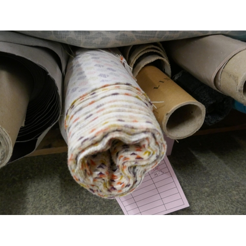 1613 - A pallet of upholstery fabric part rolls and roll ends