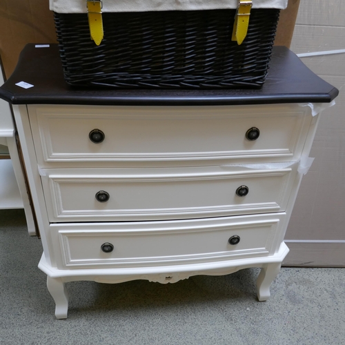 1638 - A three drawer chest with contrast top