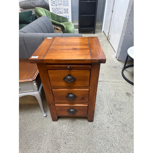 1684 - A Pine Three drawer chest and a French style side table