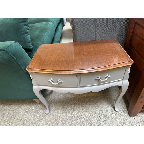 1684 - A Pine Three drawer chest and a French style side table