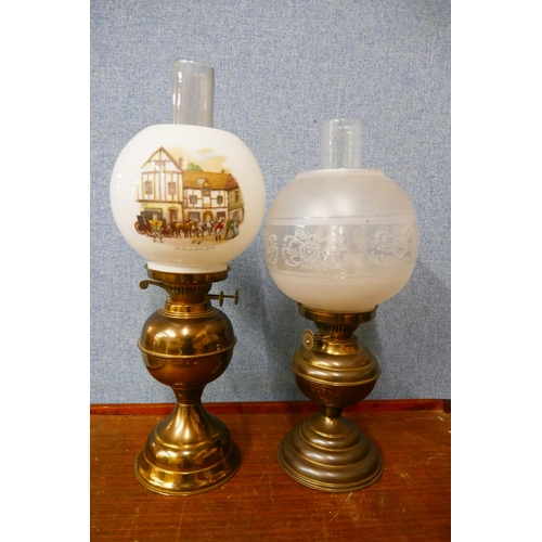 326 - Two brass table lamps