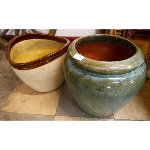 332 - Two glazed garden planters