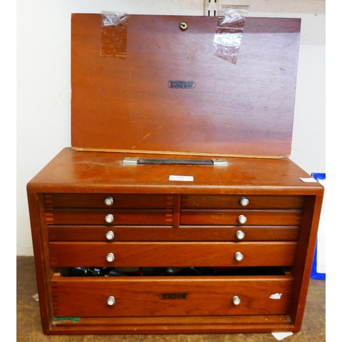 335 - A Union beech engineers tool chest, containing tools