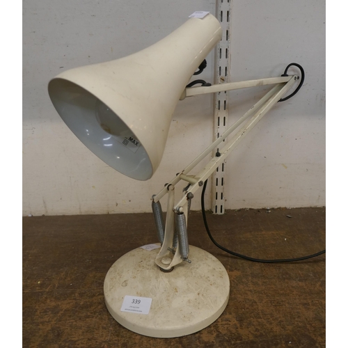 339 - A white metal anglepoise desk lamp