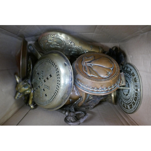 347 - Assorted metalware, including brass and copper