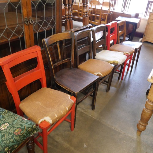 208 - Six assorted chapel chairs